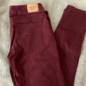 Maroon Low-rise Jeans (Abercrombie)